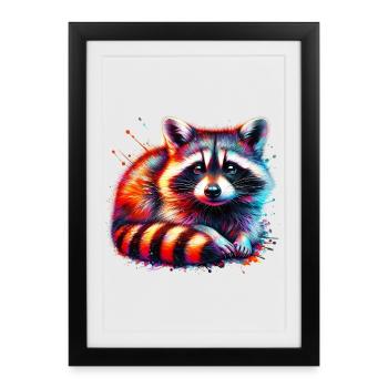 Raton laveur - Affiche encadrée (27 × 37 cm) - noir - Devant