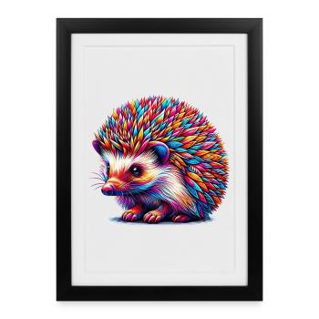 Hedgehog - Framed poster (27 × 37 cm) - black - Front