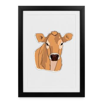 Vache Vaches - Affiche encadrée (27 × 37 cm) - noir - Devant