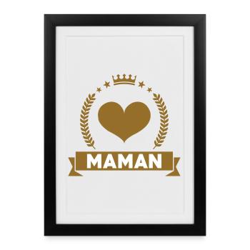 Maman d'Amour - Fête des Mères - Affiche encadrée (27 × 37 cm) - noir - Devant