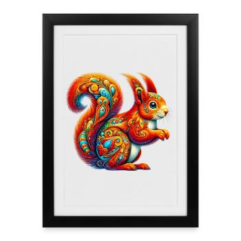 Squirrel - Framed poster (27 × 37 cm) - black - Front