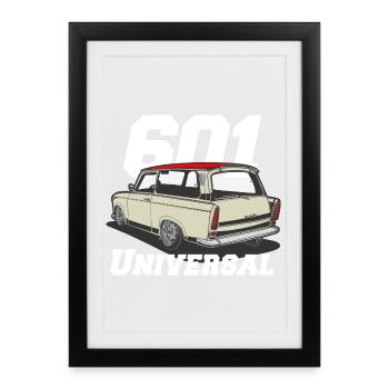 universal 601 low Trabi - Gerahmtes Poster (27 × 37 cm) - Schwarz - Vorne