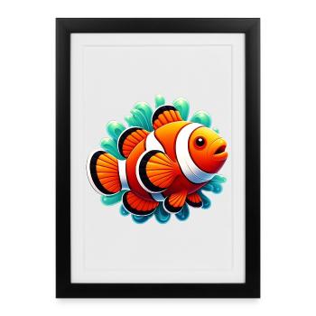 Poisson-clown - Affiche encadrée (27 × 37 cm) - noir - Devant