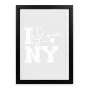 J’adore ny - Affiche encadrée (27 × 37 cm) - noir - Devant