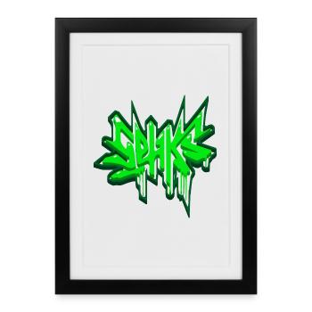sehks green 3d - Framed poster (27 × 37 cm) - black - Front