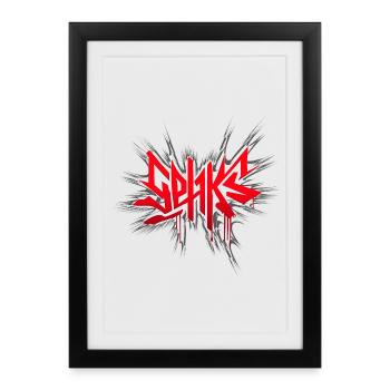 Explosion rouge de Sehks - Affiche encadrée (27 × 37 cm) - noir - Devant