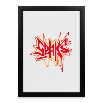 Sehks Red Splash - Affiche encadrée (27 × 37 cm) - noir - Devant