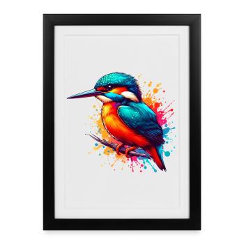 Kingfisher - Framed poster (27 × 37 cm) - black - Front