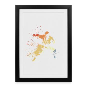 Karate Boy Graphic - Framed poster (27 × 37 cm) - black - Front