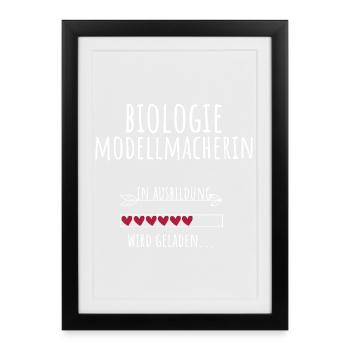 Biologiemodellmacherin Ausbildung Beruf Geschenk - Gerahmtes Poster (27 × 37 cm) - Schwarz - Vorne