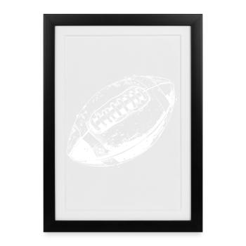 Ballon de football américain - Affiche encadrée (27 × 37 cm) - noir - Devant
