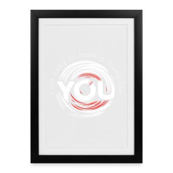 J’ai de la chance d’avoir un ami comme toi (sombre) - Affiche encadrée (27 × 37 cm) - noir - Devant