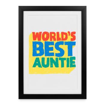 World's Best Auntie Pop Design - Framed poster (27 × 37 cm) - black - Front