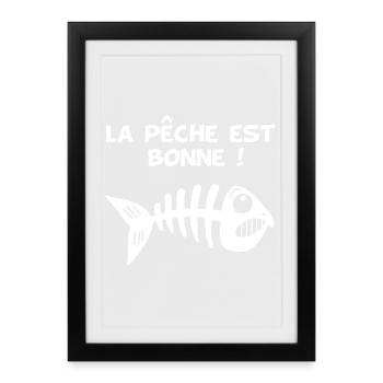 Bonne pêche - Affiche encadrée (27 × 37 cm) - noir - Devant