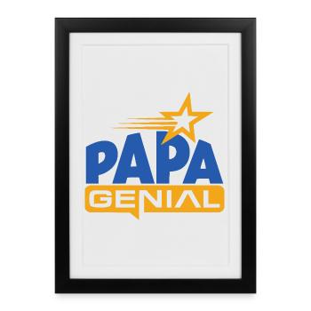 Papa génial - Affiche encadrée (27 × 37 cm) - noir - Devant