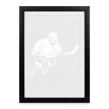 Joueur de hockey sur glace - Affiche encadrée (27 × 37 cm) - noir - Devant