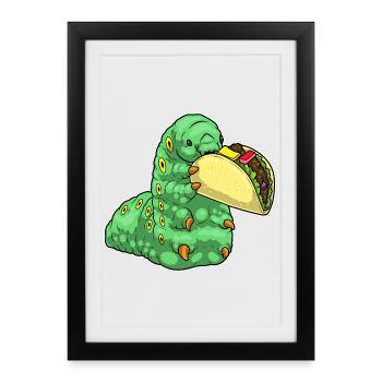 Caterpillar Taco - Affiche encadrée (27 × 37 cm) - noir - Devant