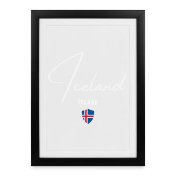 Fierté islandaise, design minimaliste et élégant - Affiche encadrée (27 × 37 cm) - noir - Devant