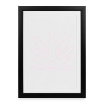 Serene Lotus Meditation Design - Framed poster (27 × 37 cm) - black - Front