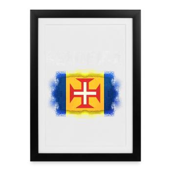 Madeira Flag Spirit Design - Affiche encadrée (27 × 37 cm) - noir - Devant
