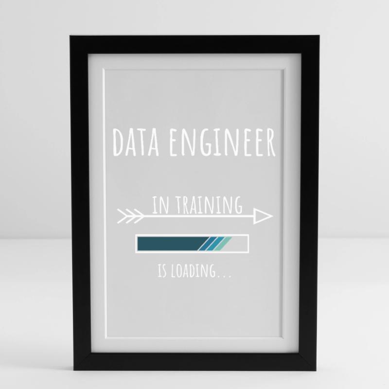 Gift Profession Training Data Engineer Framed poster (27 × 37 cm)