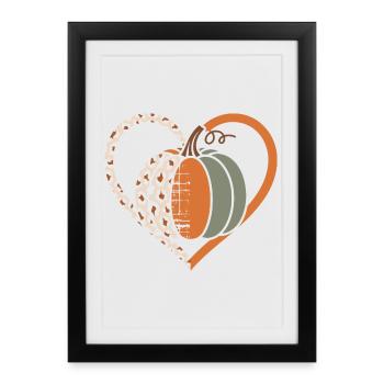 Citrouille d’automne - Affiche encadrée (27 × 37 cm) - noir - Devant
