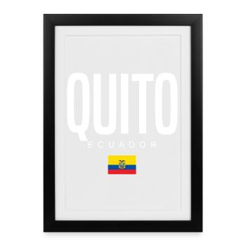 Quito, Équateur Équatoriens - Affiche encadrée (27 × 37 cm) - noir - Devant