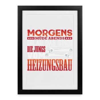 Heating Engineer Heating Construction Plumber Plumber - Framed poster (27 × 37 cm) - black - Front