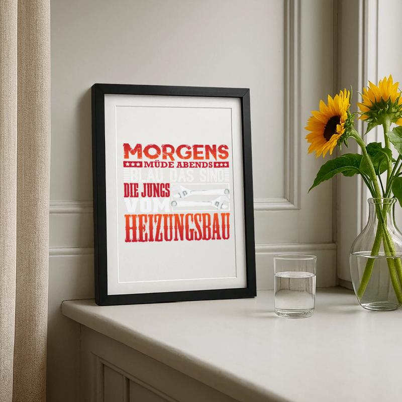 Heating Engineer Heating Construction Plumber Plumber Framed poster (27 × 37 cm)