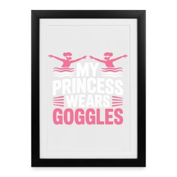 Synchronschwimmen Kunstschwimmen Wassersport - Gerahmtes Poster (27 × 37 cm) - Schwarz - Vorne