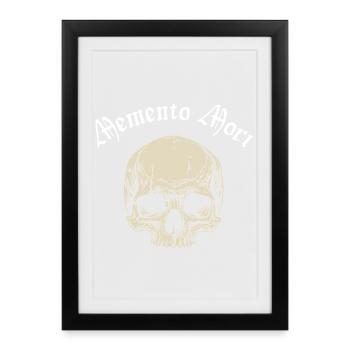 Crâne Gothique Police Memento Mori - Affiche encadrée (27 × 37 cm) - noir - Devant