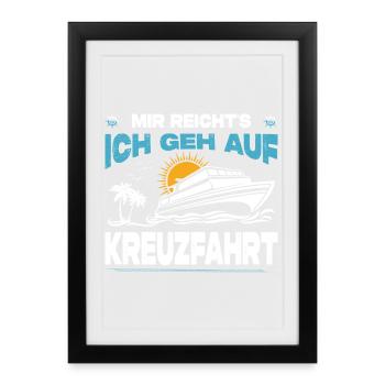 Drôle Croisière Dictons Tenues Vacances - Affiche encadrée (27 × 37 cm) - noir - Devant