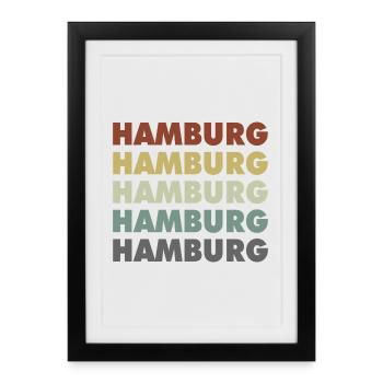 Hambourg - Cité hanséatique - Allemagne - Allemagne - Affiche encadrée (27 × 37 cm) - noir - Devant