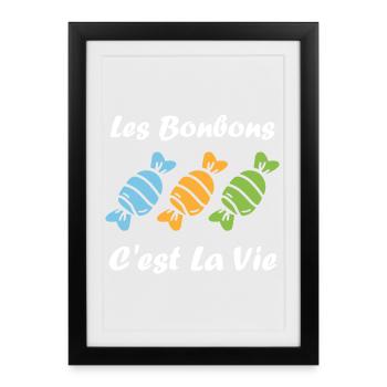 Candy is life - Framed poster (27 × 37 cm) - black - Front
