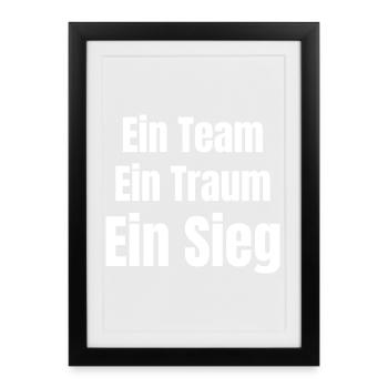 One team, one dream, one victory - Framed poster (27 × 37 cm) - black - Front