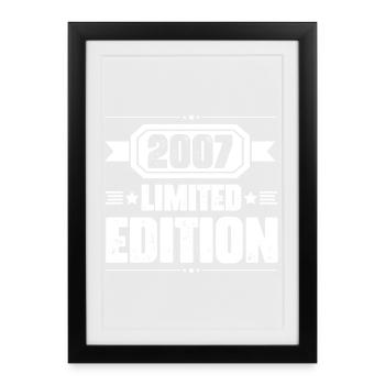 2007 Limited Edition Né en 2007, design vintage  - Affiche encadrée (27 × 37 cm) - noir - Devant