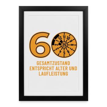 HU Novembre 2025 - 60 ans - Cadeau d’anniversaire - Affiche encadrée (27 × 37 cm) - noir - Devant
