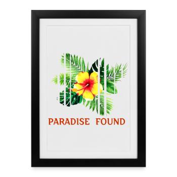 Tropical Hibiscus Paradise Found - Framed poster (27 × 37 cm) - black - Front