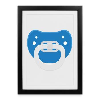 Tetine bleue - Affiche encadrée (27 × 37 cm) - noir - Devant
