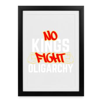 Pas de rois, combat oligarchie - Affiche encadrée (27 × 37 cm) - noir - Devant