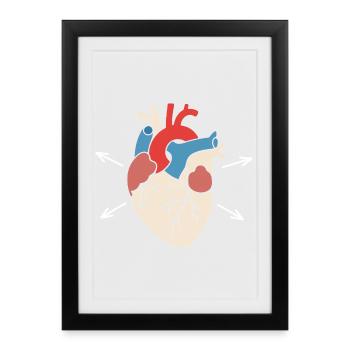 Color Block Heart Illustration - Framed poster (27 × 37 cm) - black - Front