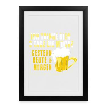 Amateurs de bière Dicton de bière Buveurs de bière Alcool - Affiche encadrée (27 × 37 cm) - noir - Devant