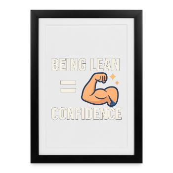 Being Lean Equals Confidence, Fitness Motivation  - Framed poster (27 × 37 cm) - black - Front