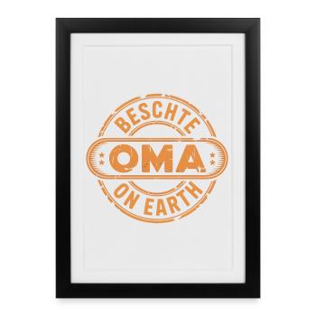 Best Grandma Switzerland Dialect Gift Grandma - Framed poster (27 × 37 cm) - black - Front