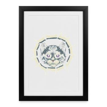 Cat Torn Cloth - Cute Gothic Gift - Framed poster (27 × 37 cm) - black - Front