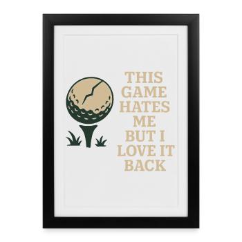 Humour de golf drôle, papa sarcastique, - Affiche encadrée (27 × 37 cm) - noir - Devant