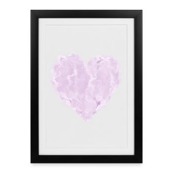 Pink heart in cloud look – soft design - Framed poster (27 × 37 cm) - black - Front