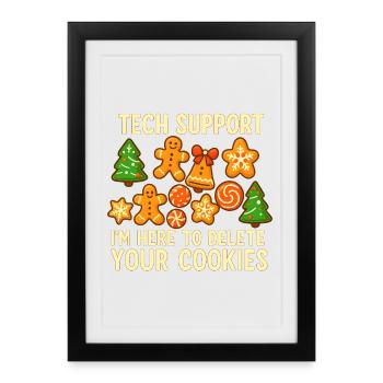 Tech Support Cookie Christmas Meme - Framed poster (27 × 37 cm) - black - Front