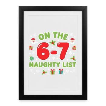 Sur la liste des vilains 6-7 Fun 67 Noël Sec - Affiche encadrée (27 × 37 cm) - noir - Devant