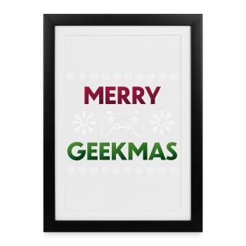 Merry Geekmas  - Affiche encadrée (27 × 37 cm) - noir - Devant